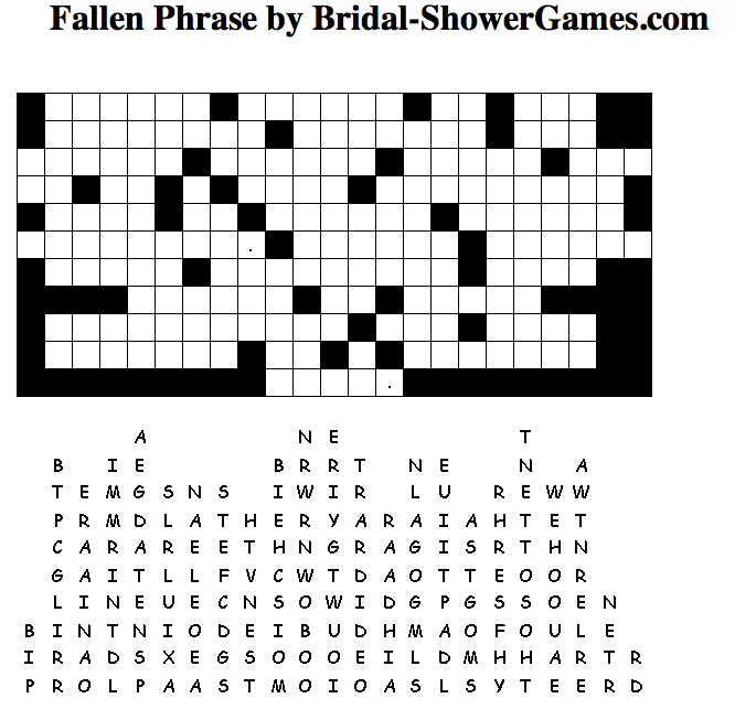 Free Printable Bridal Shower Games